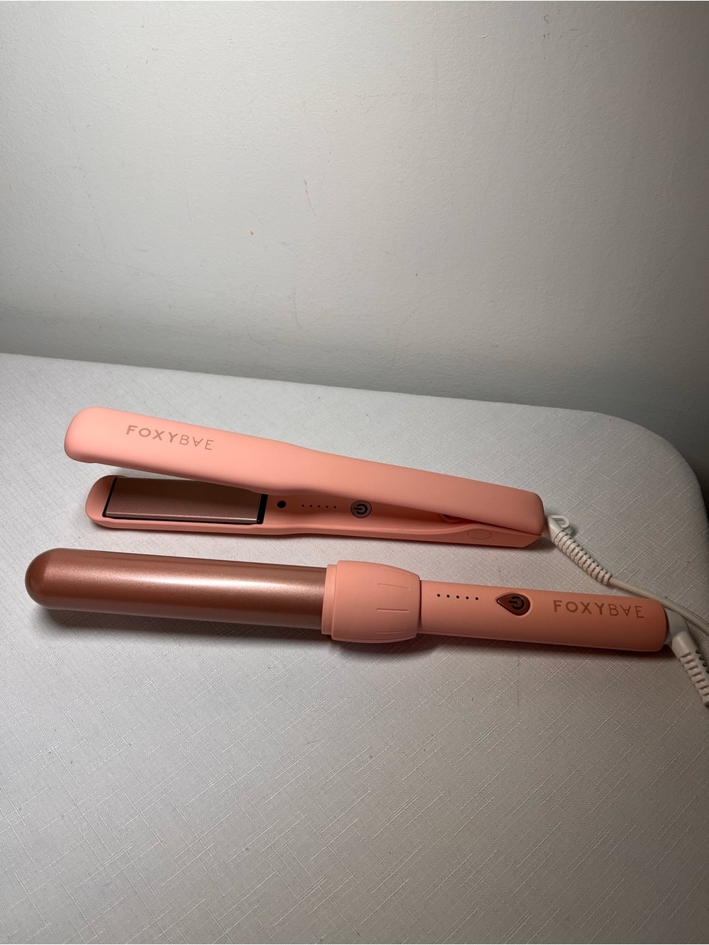 FOXYBAE Pink Styling Iron and Curling Wand Duo
Like new